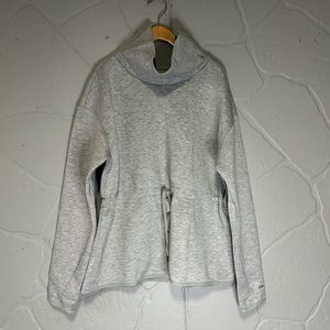 Zuda Gray Mock Neck Drawstring Waist Top